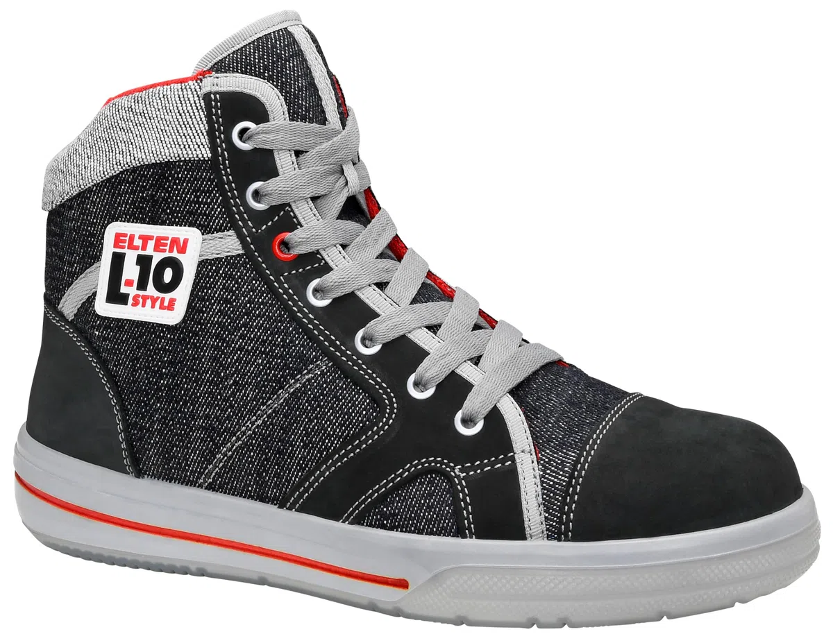 ELTEN Sicherheitsschuhe SENSATION Mid ESD S2, Damen und Herren, Leder/Textil, Stahlkappe, leicht, sportlich, Schwarz, Größe: 42