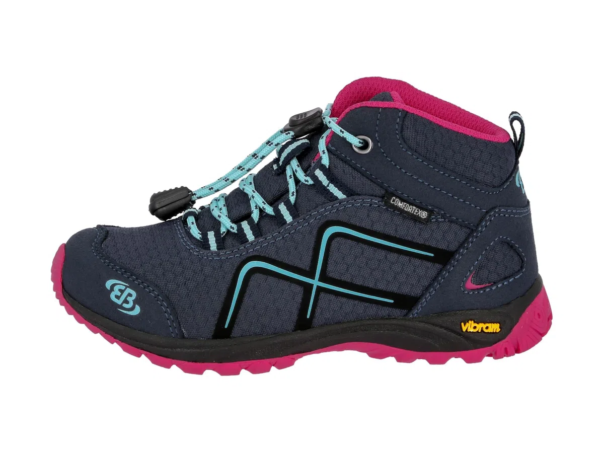 Brütting Guide High Kinder Trekking- & Wanderstiefel, Marine Pink Türkis, 30 EU