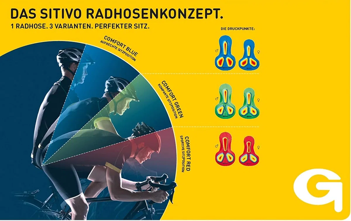 Gonso Sitivo M, Kurze Herren Fahrradhose, Mit Sitivo Comfort Sitzpolster, Hohe Bewegungselastizität und Antirutsch-Silikon-Beingummi, Enganliegende Passform