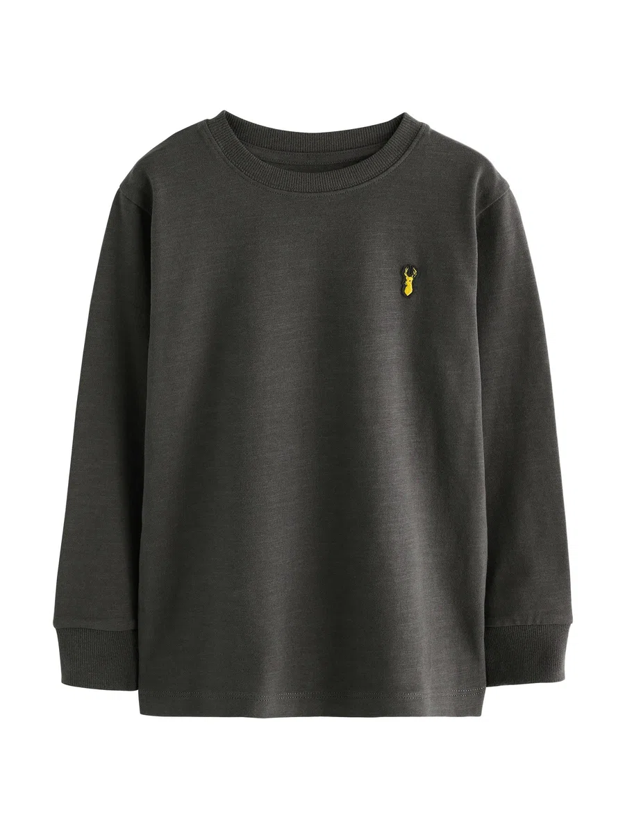 NEXT Jungen Gemütliche Langarmshirts im 8er-Pack mit Hirschlogo