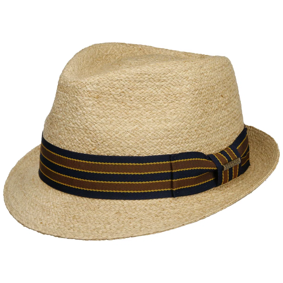 Stetson Yescott Trilby Strohhut Naturfarbener Unifarbener Hut mit UV-Schutz 40 Frühjahr Sommer Damen und Herren