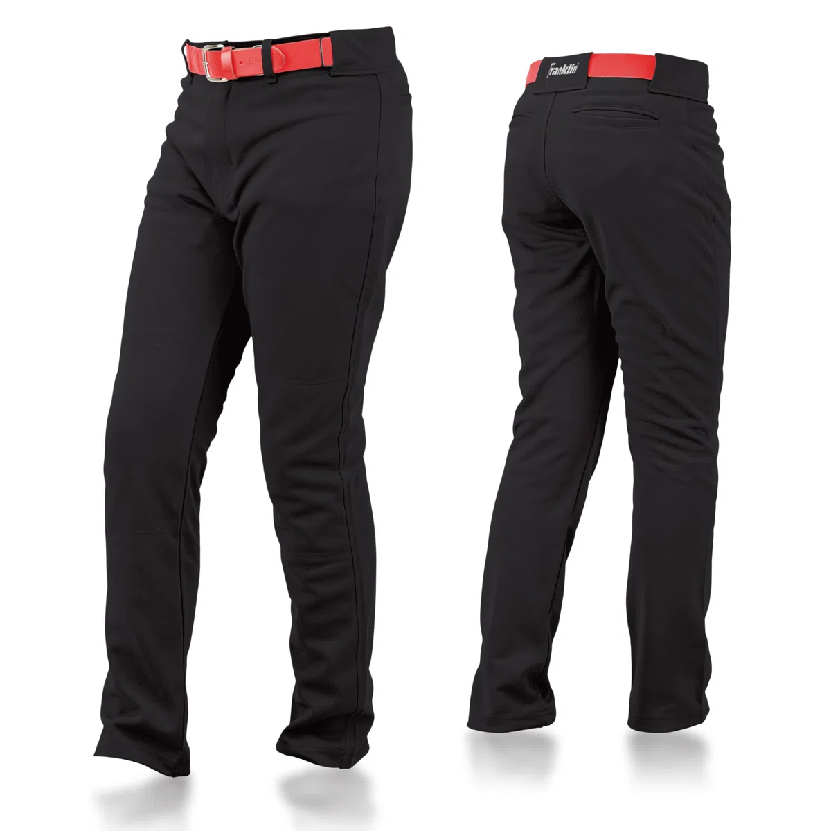 Franklin Sports Youth Baseball + Softball Pants - Relaxed Black Baseball Pants for Kids - Boys + Girls Relaxed Style Baseball + Softball Pants with Belt Loop - Black - Youth Medium