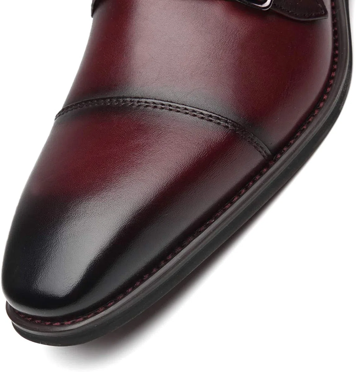 La Milano Herren Doppel-Krawatte Gurt ziehen-auf Loafer Cap Zehe Leder Oxford Formale Geschäft lässig Bequeme Kleidschuhe für Männer
