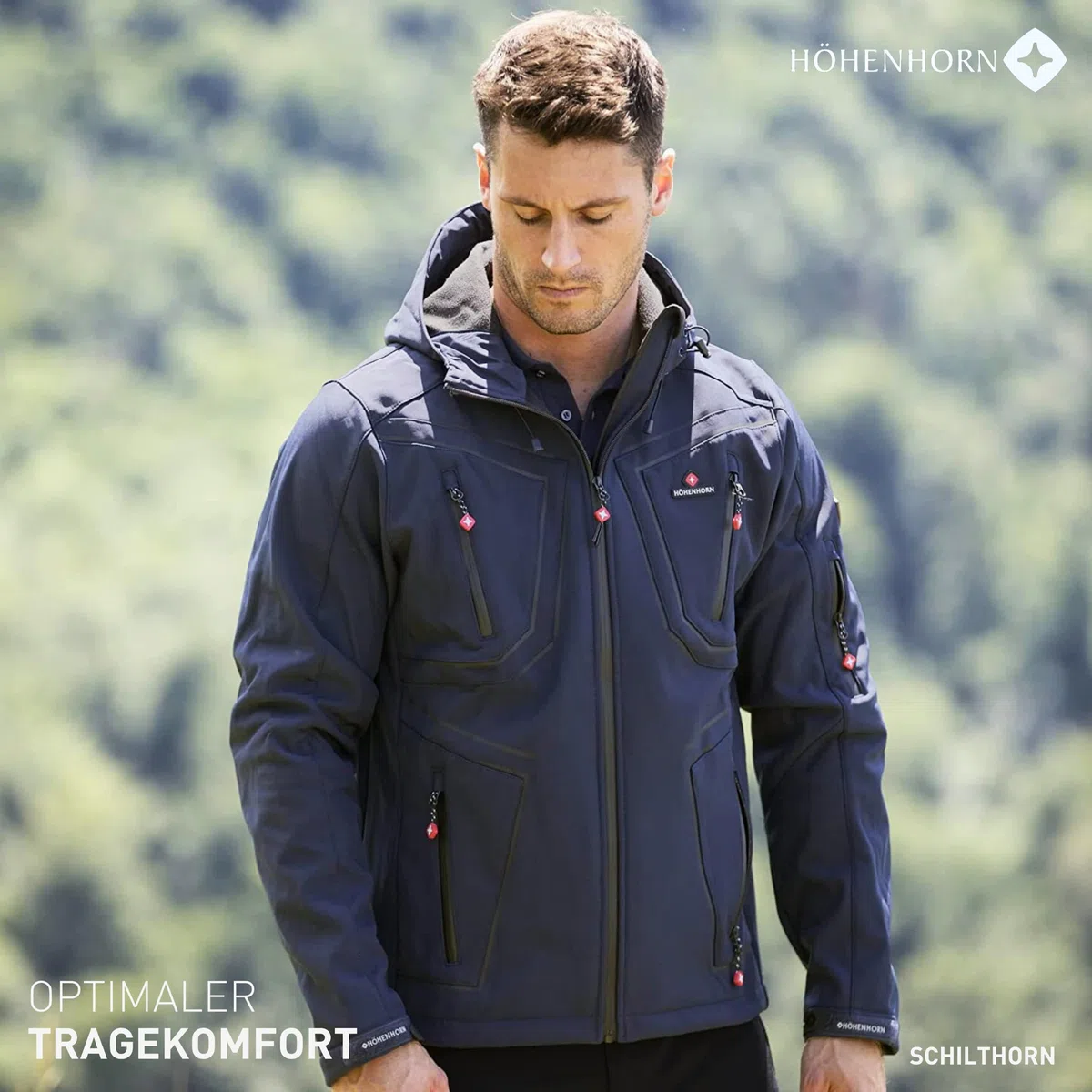Höhenhorn Schilthorn Herren Softshell Jacke Outdoor Funktionsjacke Freizeitjacke Wasserabweisend Atmungsaktiv Winddicht