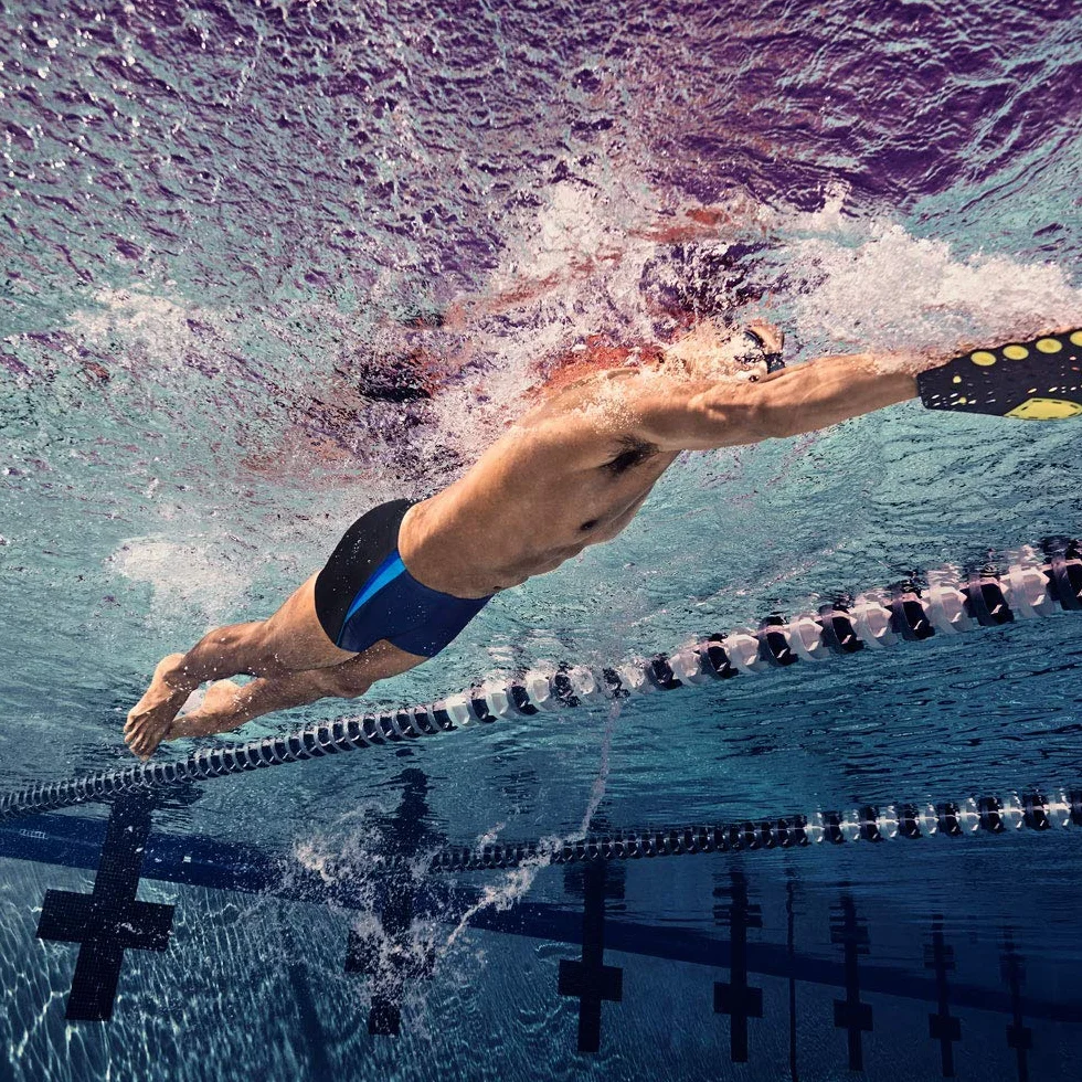 Speedo Fitness Splice Powerflex Eco Square Leg Badeanzug