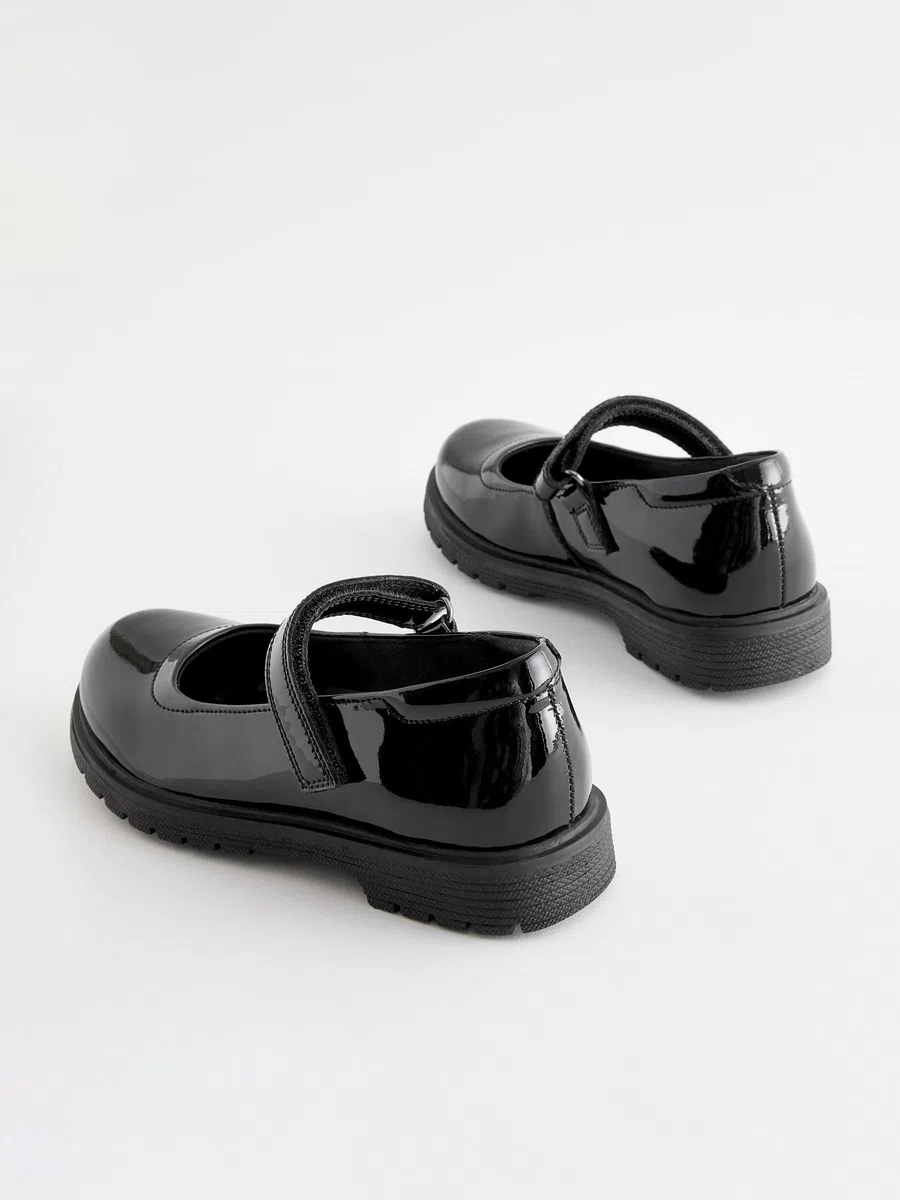 NEXT Mädchen Weite Passform (G) Klobige Mary-Jane-Schuhe aus Leder für die Schule, Weite Passform
