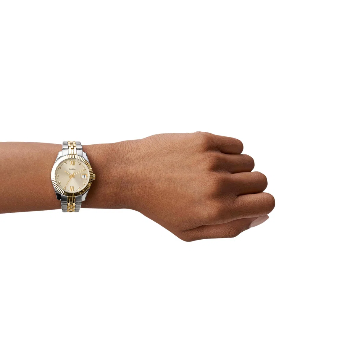 Fossil Scarlette Watch für Damen, 33mm Quarz-Dreizeiger-Datumswerk mit Edelstahlarmband