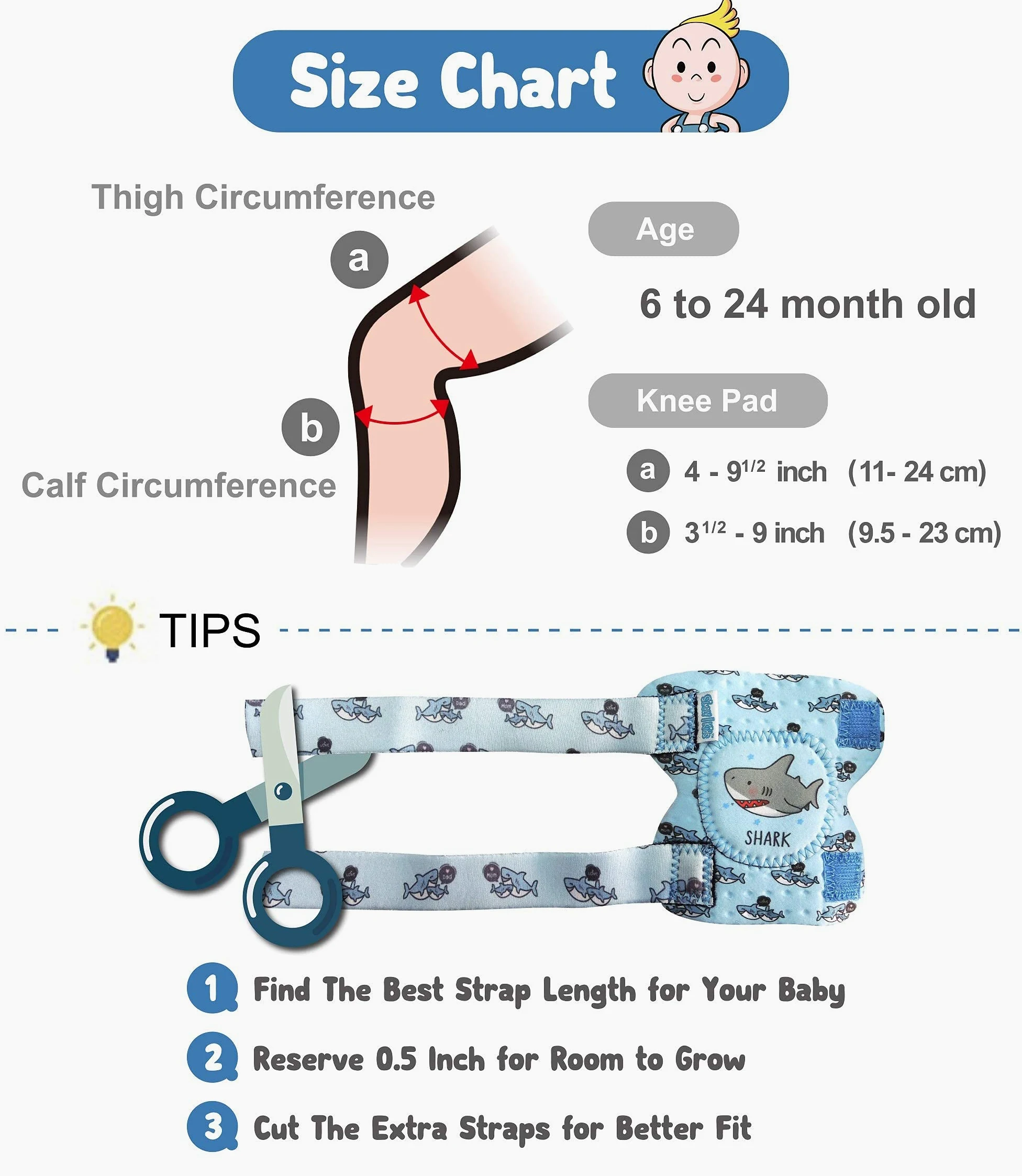 Simply Kids Knieschoner Baby Krabbeln (2 Paar) I Krabbelstrumpfhose, Krabbelhilfe für Babys Mädchen Junge Kind