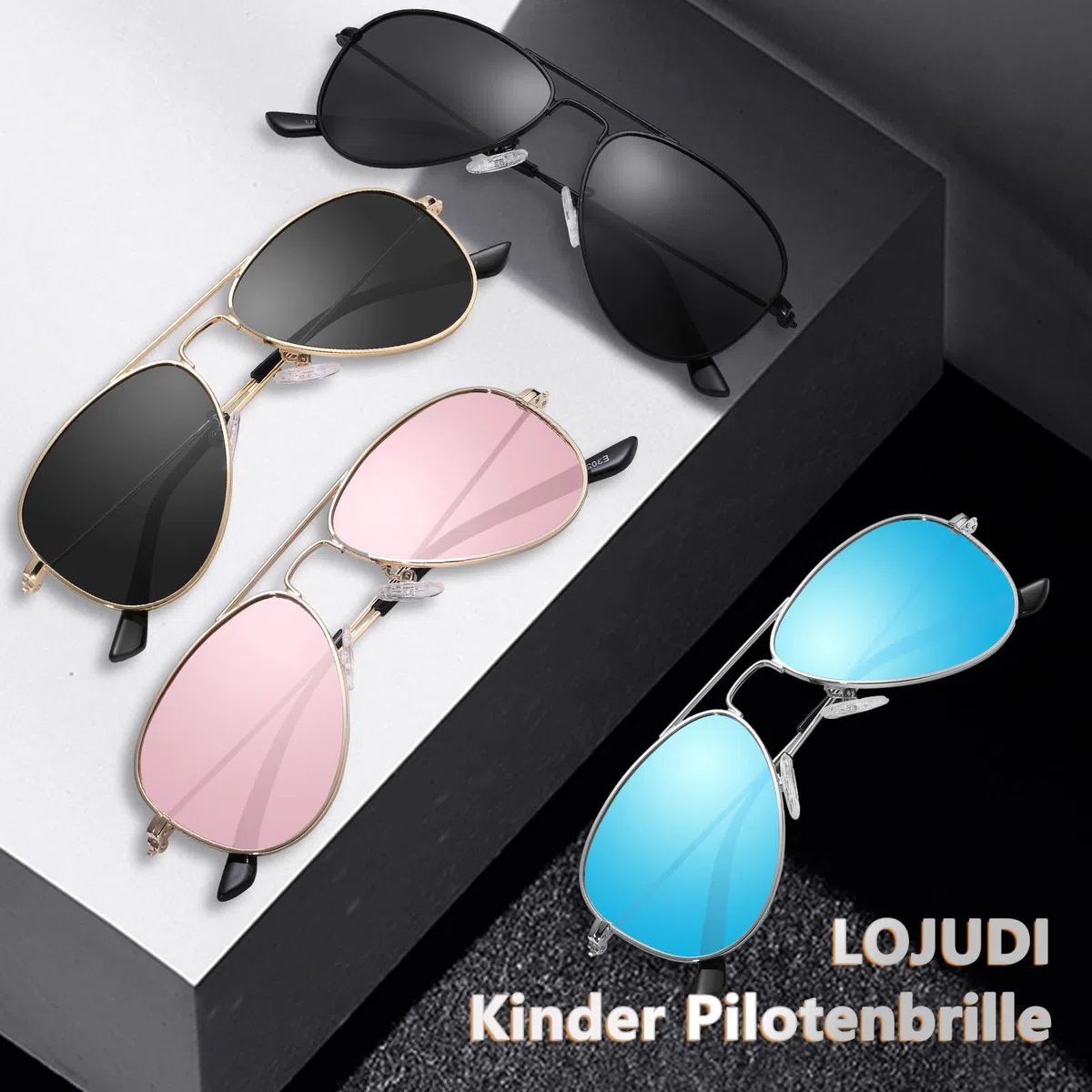 Kinder Pilotenbrille Sonnenbrillen Polarisierte Fliegerbrille Coole Verspiegelt mit UV400 Schutz für Jungen MäDchen Teenage