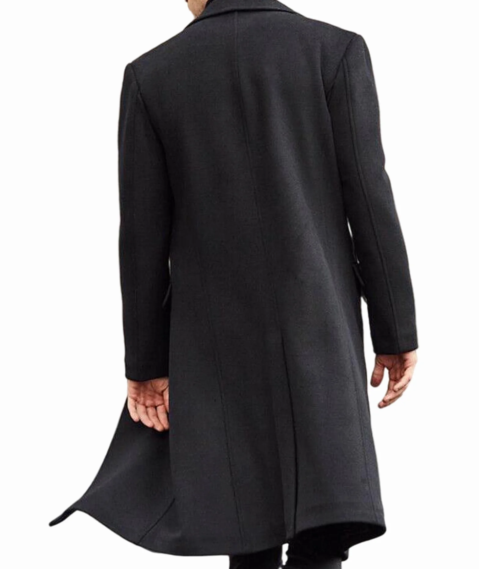 ECDAHICC Herren Casual Slim Fit Wollmantel Lange Jacke Kerbkragen Trenchcoat Einreiher Mantel Winter Warme Oberbekleidung