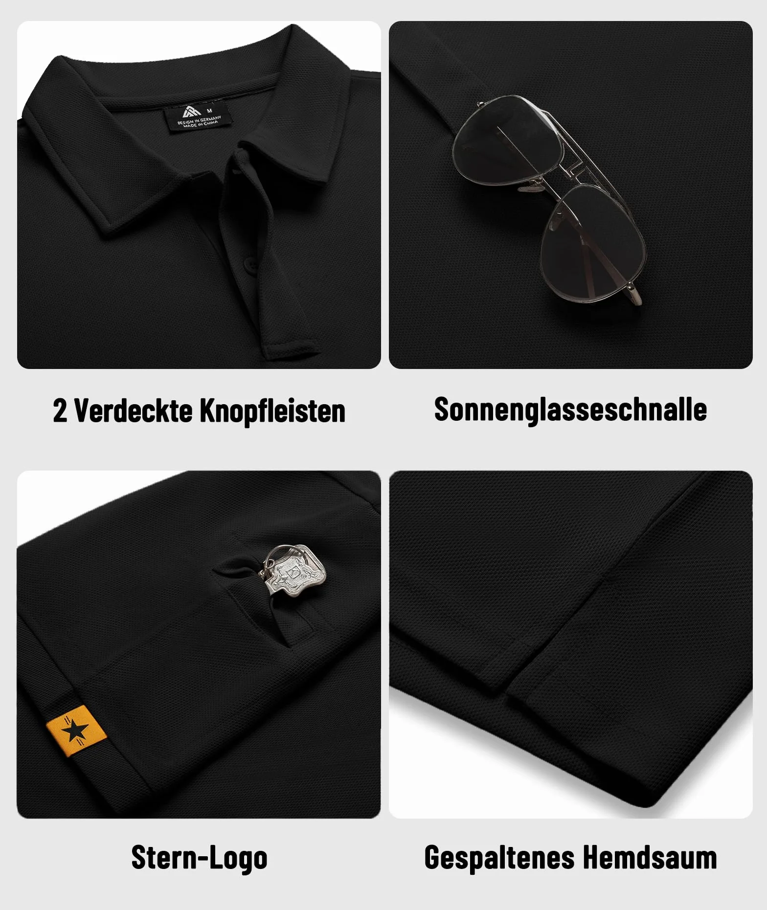 ZITY 5er Pack Poloshirts Herren Kurzarm Schnelltrocknend Atmungsaktives T-Shirt Männer Sommer Polohemd Sport Shirt Regular Fit Golf Polo Shirts für Herren