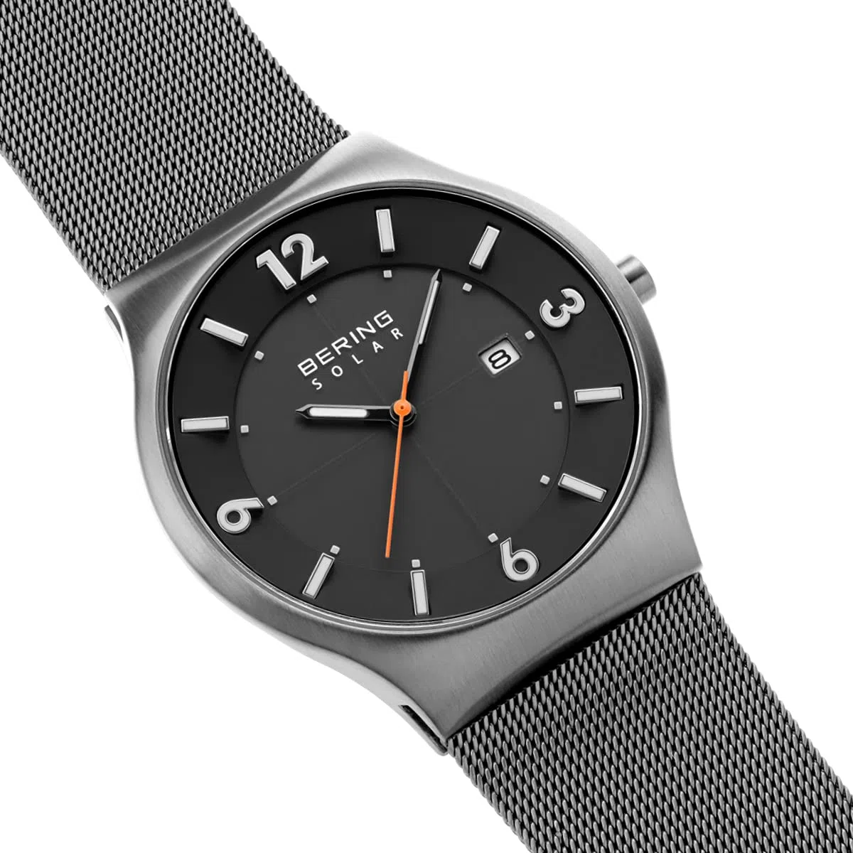 Bering Herren Solar Uhr | Armbanduhr 40 mm Edelstahlgehäuse und Zifferblatt | Milanaisearmband | Saphierglas | 5 ATM | 14440