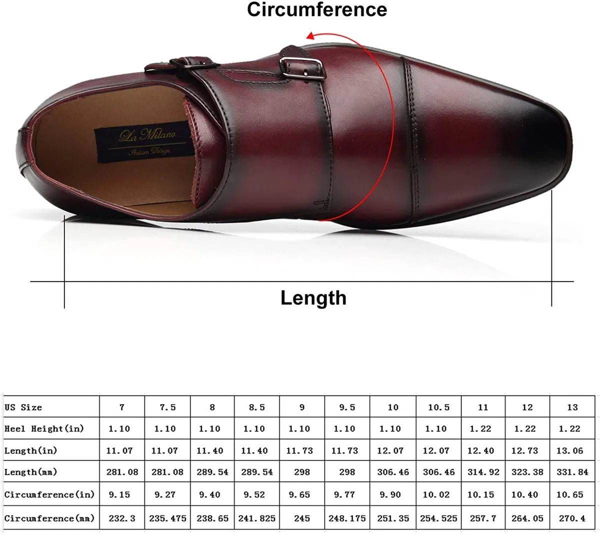 La Milano Herren Doppel-Krawatte Gurt ziehen-auf Loafer Cap Zehe Leder Oxford Formale Geschäft lässig Bequeme Kleidschuhe für Männer