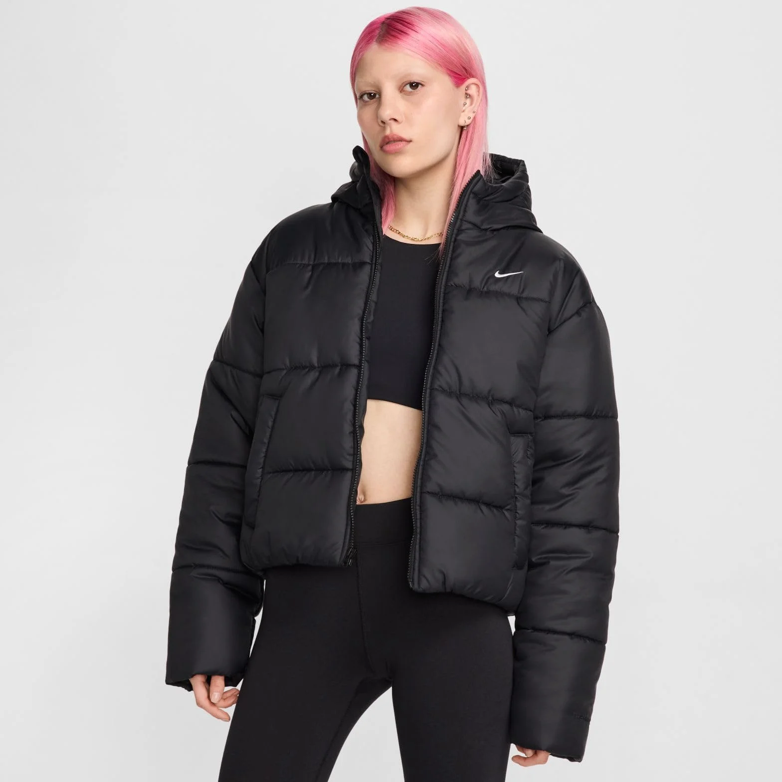 Nike Sportswear Classic Puffer Lockere Therma-FIT Jacke mit Kapuze für Damen, FZ5899