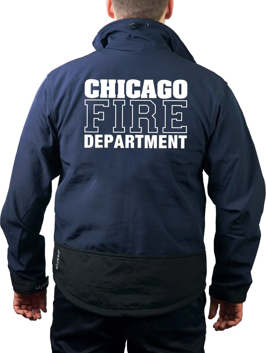 Softshelljacke Navy, Chicago Fire Dept., Work mit Standard-Emblem