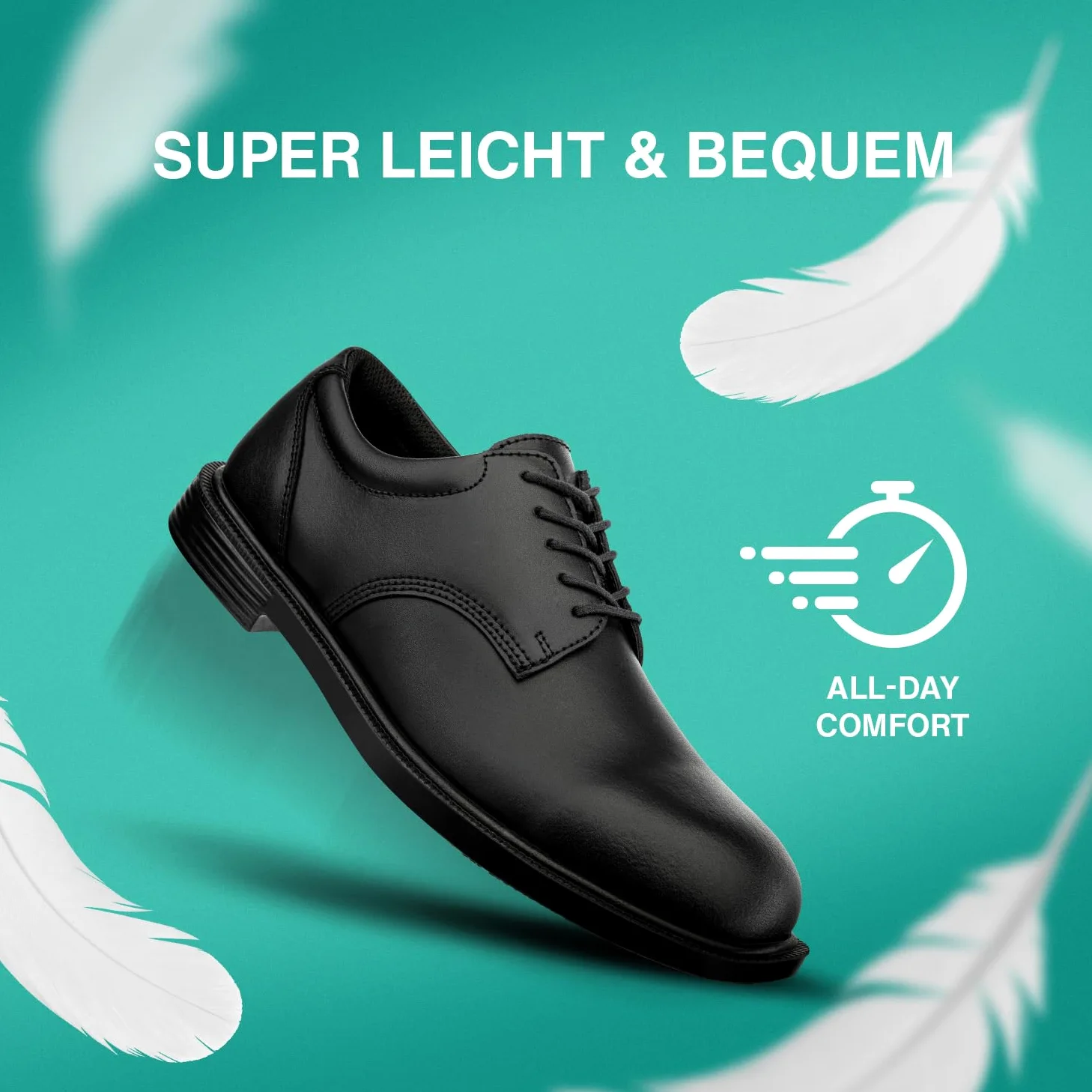 ALBATROS Eaton Rutschhemmende Berufsschuhe – rutschfeste, O1 Arbeitsschuhe für Damen und Herren, sehr leicht - Non-Slip Schuh – ideal für Alltag, Beruf und Catering Schwarz