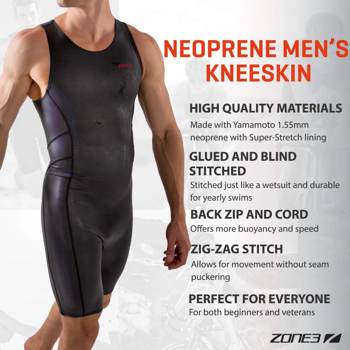 ZONE3 Herren Neopren Kneeskin Kurzer Neoprenanzug