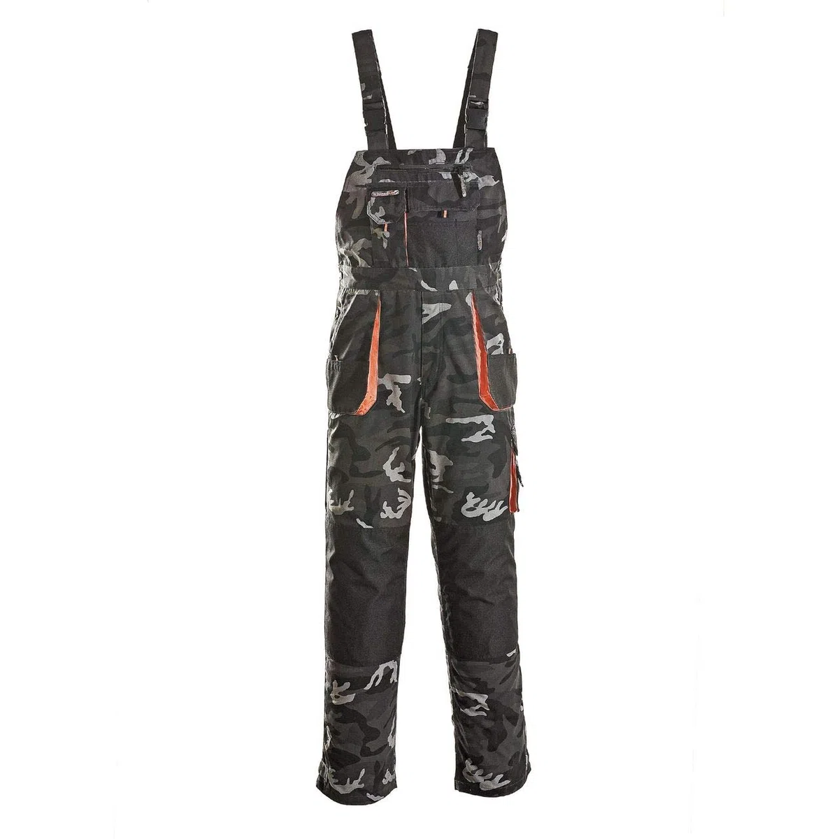 Terratrend Job 3229-50-6210 Größe 50 Herren Latzhose, Camouflage/Grau/Schwarz