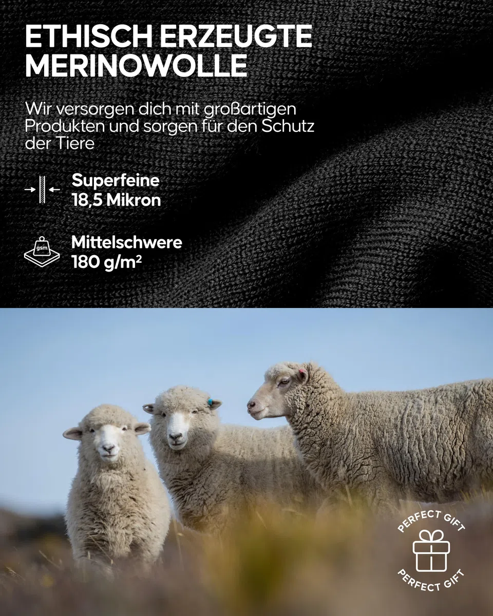 DANISH ENDURANCE Merino Shirt Langarm Damen, Premium Thermoshirt, Warm & Atmungsaktiv, Merinowolle Thermo Oberteil
