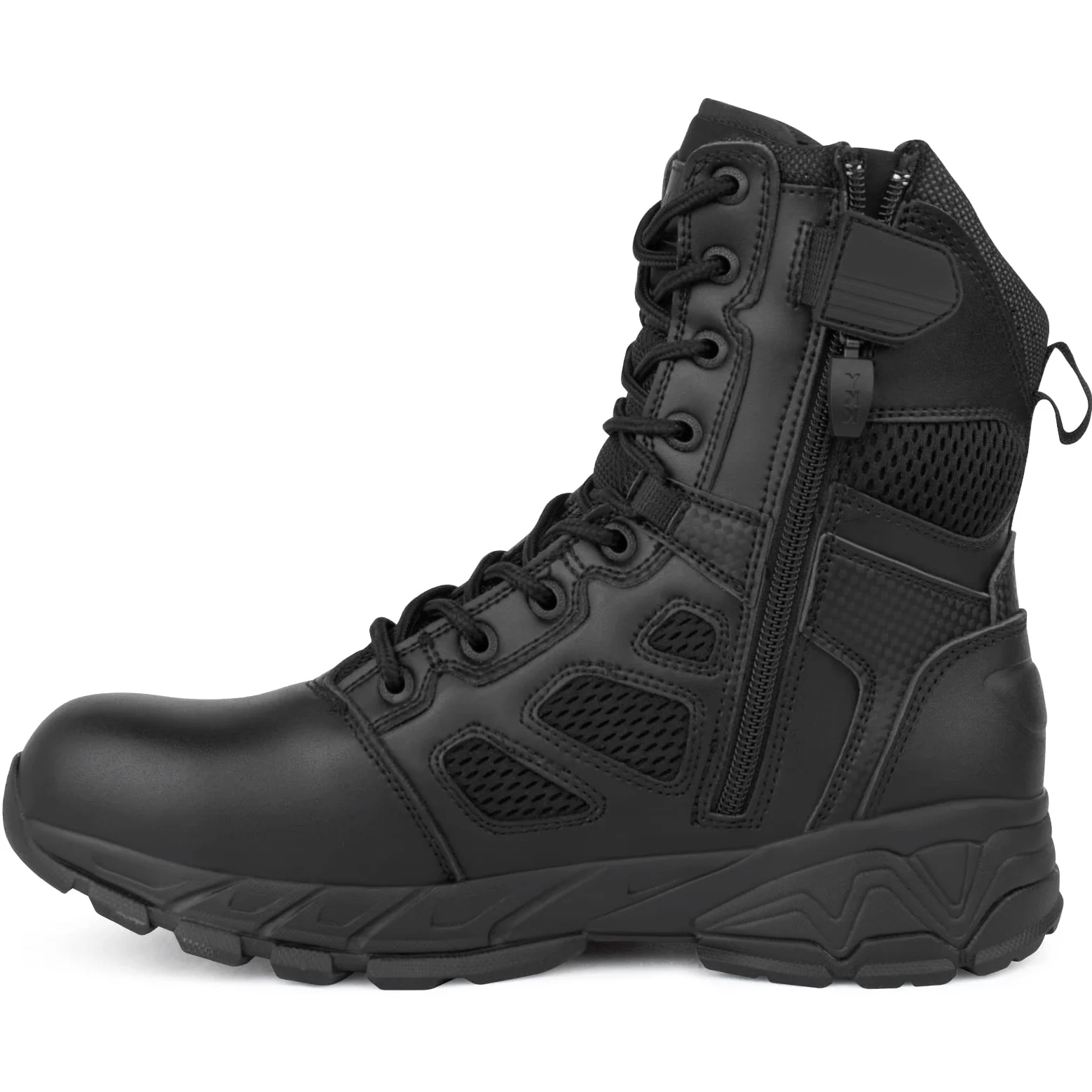 Springerstiefel Bundeswehr Herren Militär Stiefel mit Reißverschluss Einsatzstiefel Schwarz Leichter Kampfstiefel