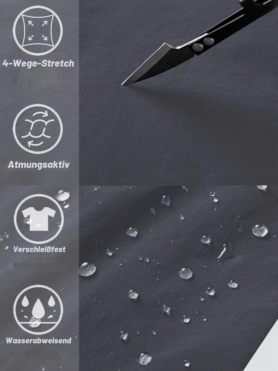 TACVASEN Herren Kurze Wanderhose 3/4 Hose Schnelltrocknende Sport Shorts mit Reißverschlusstasche