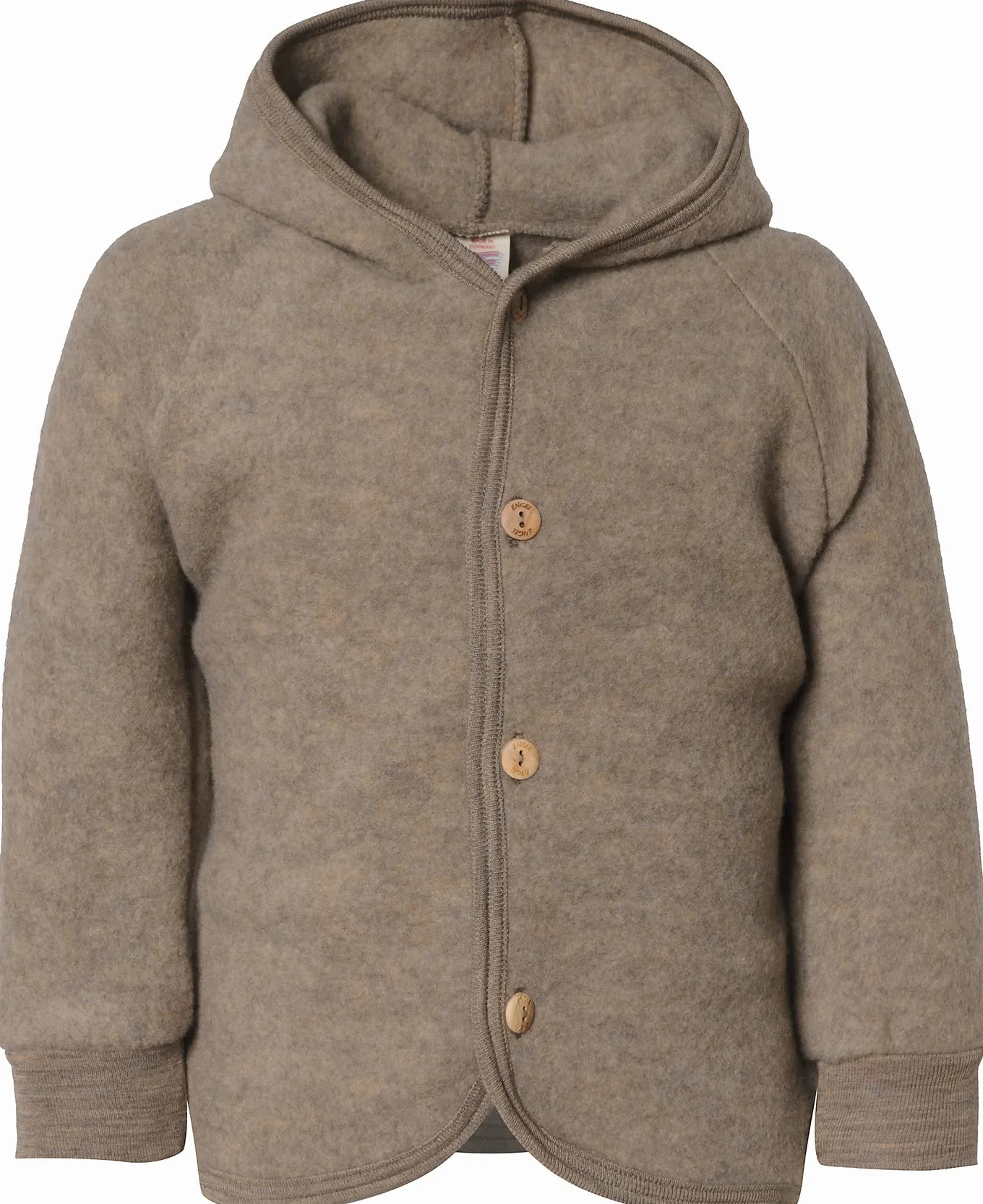 Engel Baby Jacke mit Kapuze Wollfleece, 74-80/74/80, walnuss Melange…