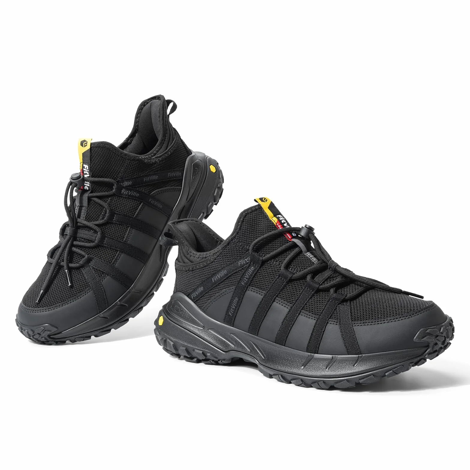 FitVille Wanderschuhe Herren Extra Breit Trekkingschuhe rutschfeste Slip On Outdoor Schuhe Atmungsaktiv Bergschuhe Leicht Walkingschuhe Weit Herren Sneaker