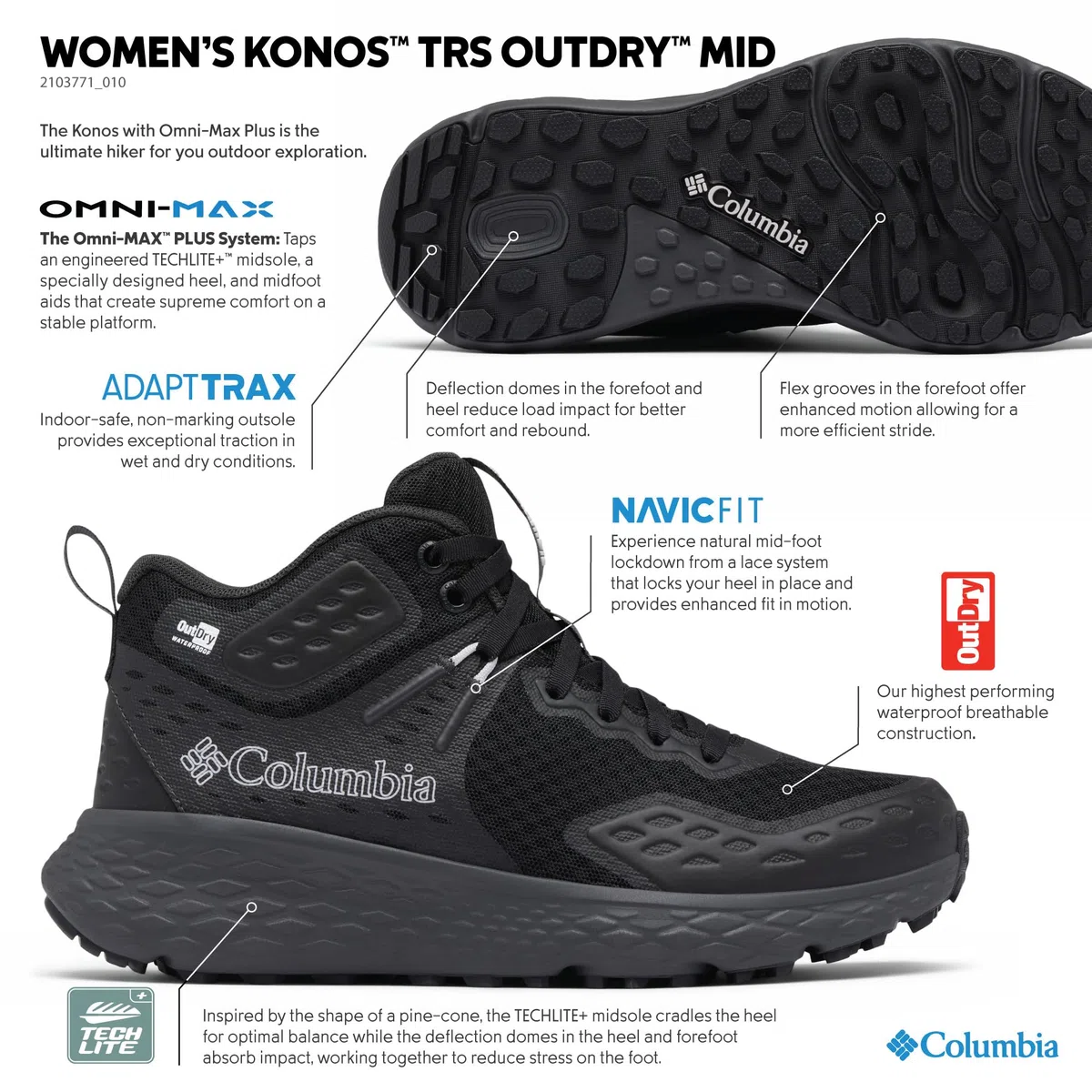 Columbia Konos TRS Outdry Mid, Trekking- Und Wanderstiefel für Damen
