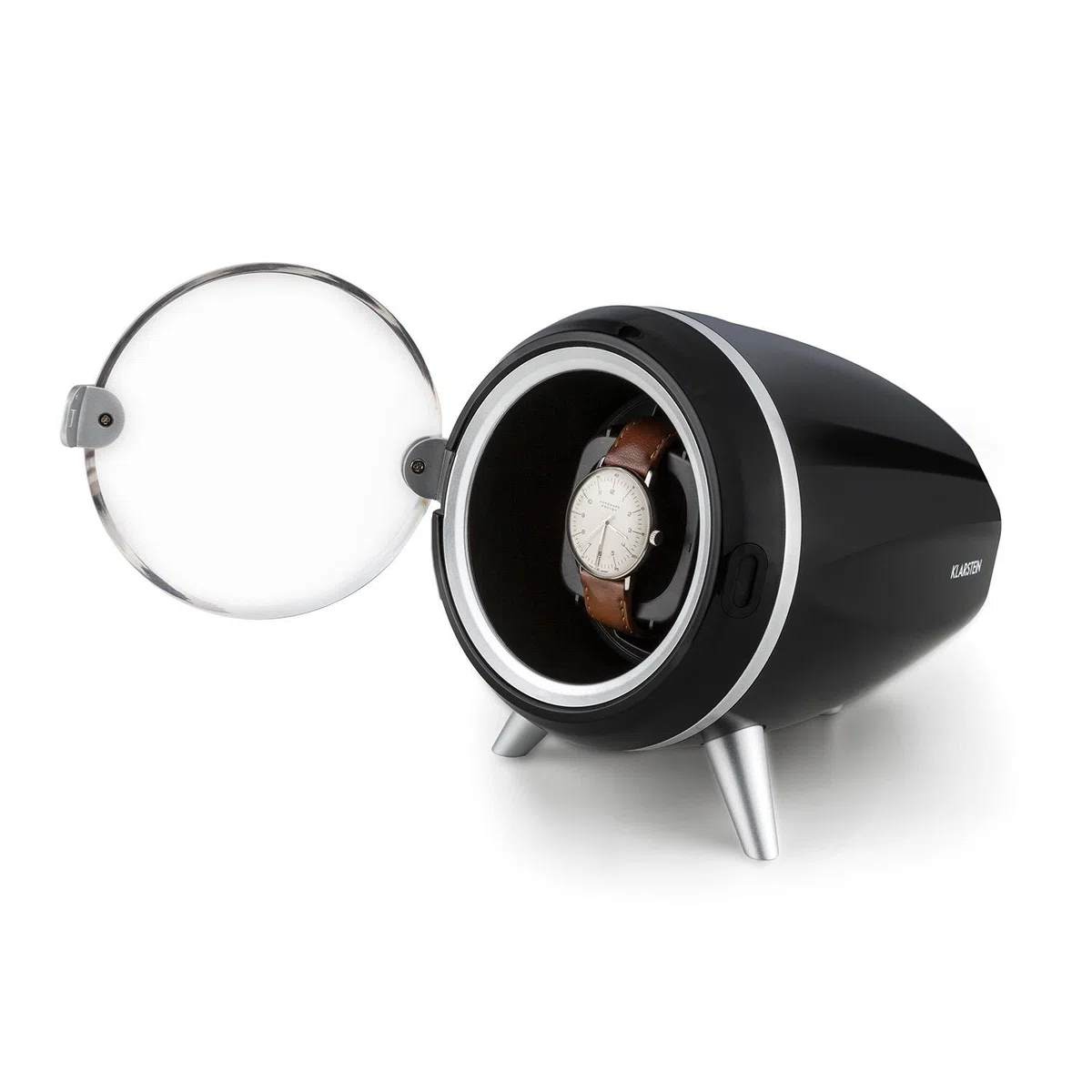 Klarstein Uhrenbeweger, Automatik-Uhrenbeweger für Herren & Damen, Uhrenbeweger für Automatikuhren, Watch Winder mit Holz-Look, 4 TPD & 3 Rotationen, Leiser Uhren-Beweger, Uhrenbeweger für 1 Uhr