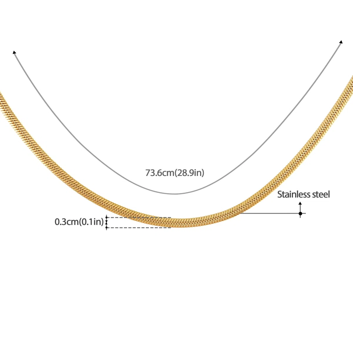 Made by Nami Brillenkette Damen & Herren Brillenband Schlangen Design Gold oder Silber 70cm