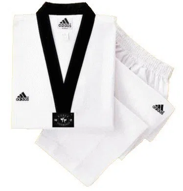 Taekwondo Dobok Adichamp schwarzes Revers 190 cm