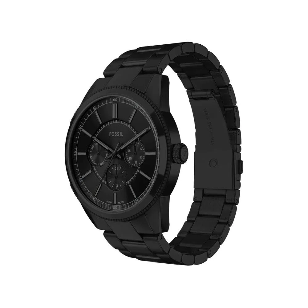 Fossil Pearson Uhr für Herren, Quarz Multifunktionswerk mit Edelstahl oder Lederarmband