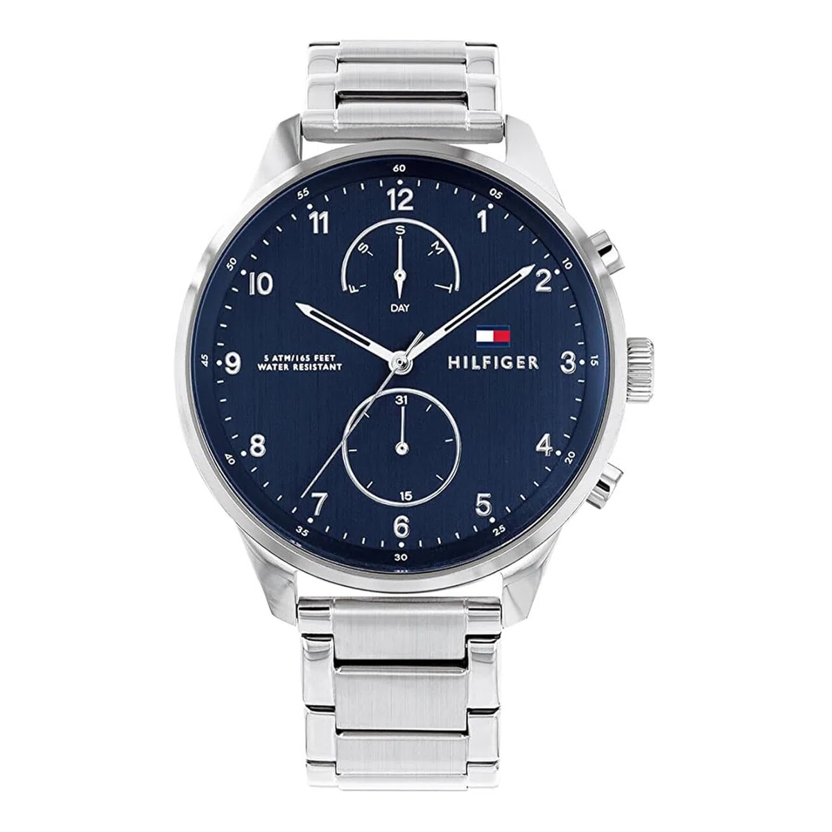 Tommy Hilfiger Multi Zifferblatt Quarz Uhr für Herren mit Silbernes Edelstahlarmband - 1791575