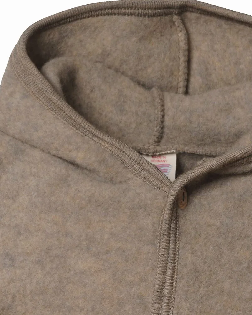 Engel Baby Jacke mit Kapuze Wollfleece, 74-80/74/80, walnuss Melange…