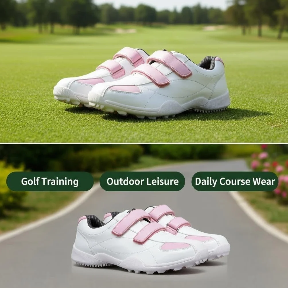 PGM Damen Golfschuhe Wasserdicht Spikeless mit Klettverschluss