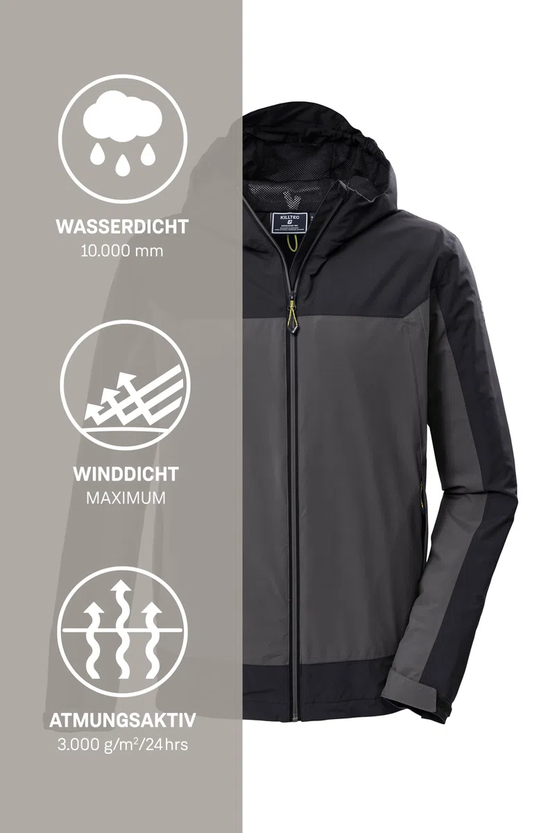 killtec Herren Funktionsjacke/Outdoorjacke mit Kapuze KOS 40 MN JCKT, anthrazit, L, 43999-000