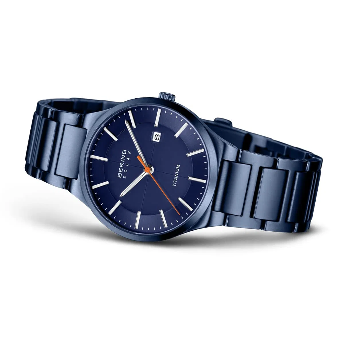 Bering Herren Solar Uhr | Armbanduhr 39 mm Titangehäuse und Zifferblatt | Titanband mit Titanelementen | 10 ATM | 15239