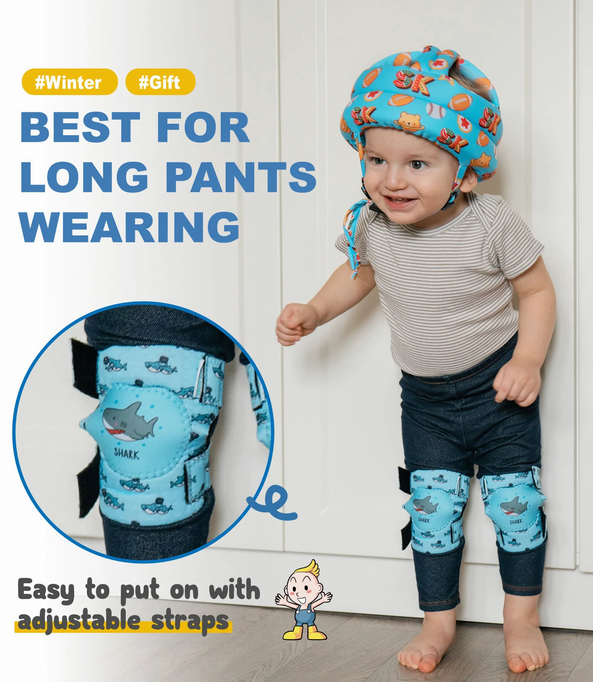 Simply Kids Knieschoner Baby Krabbeln (2 Paar) I Krabbelstrumpfhose, Krabbelhilfe für Babys Mädchen Junge Kind