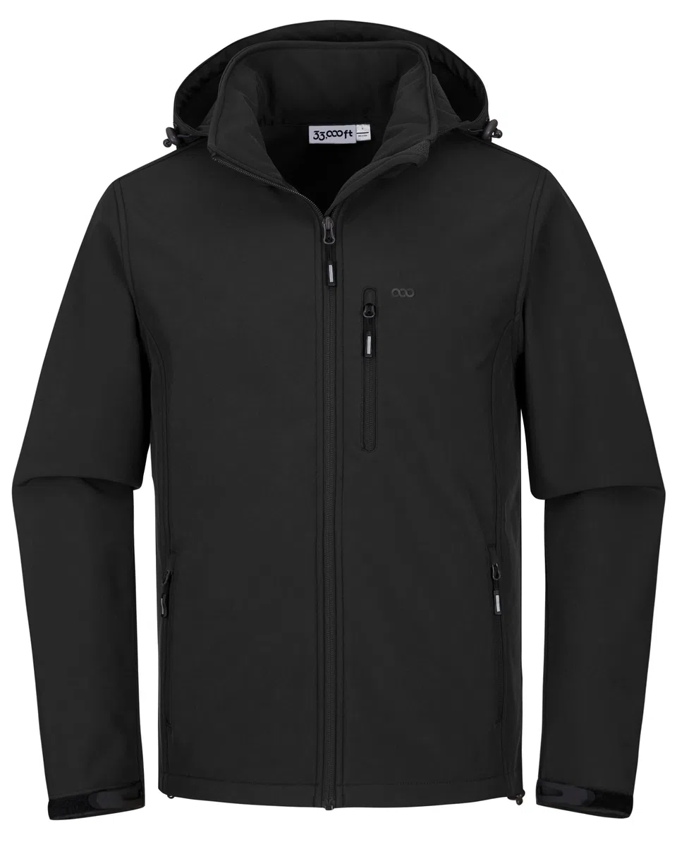 33,000ft Softshelljacke für Herren Wasserdicht Winterjacke Winddicht Warme Fleece Gefüttert Windbreaker Funktionsjacke Outdoorjacke für Wandern Fahrrad Camping