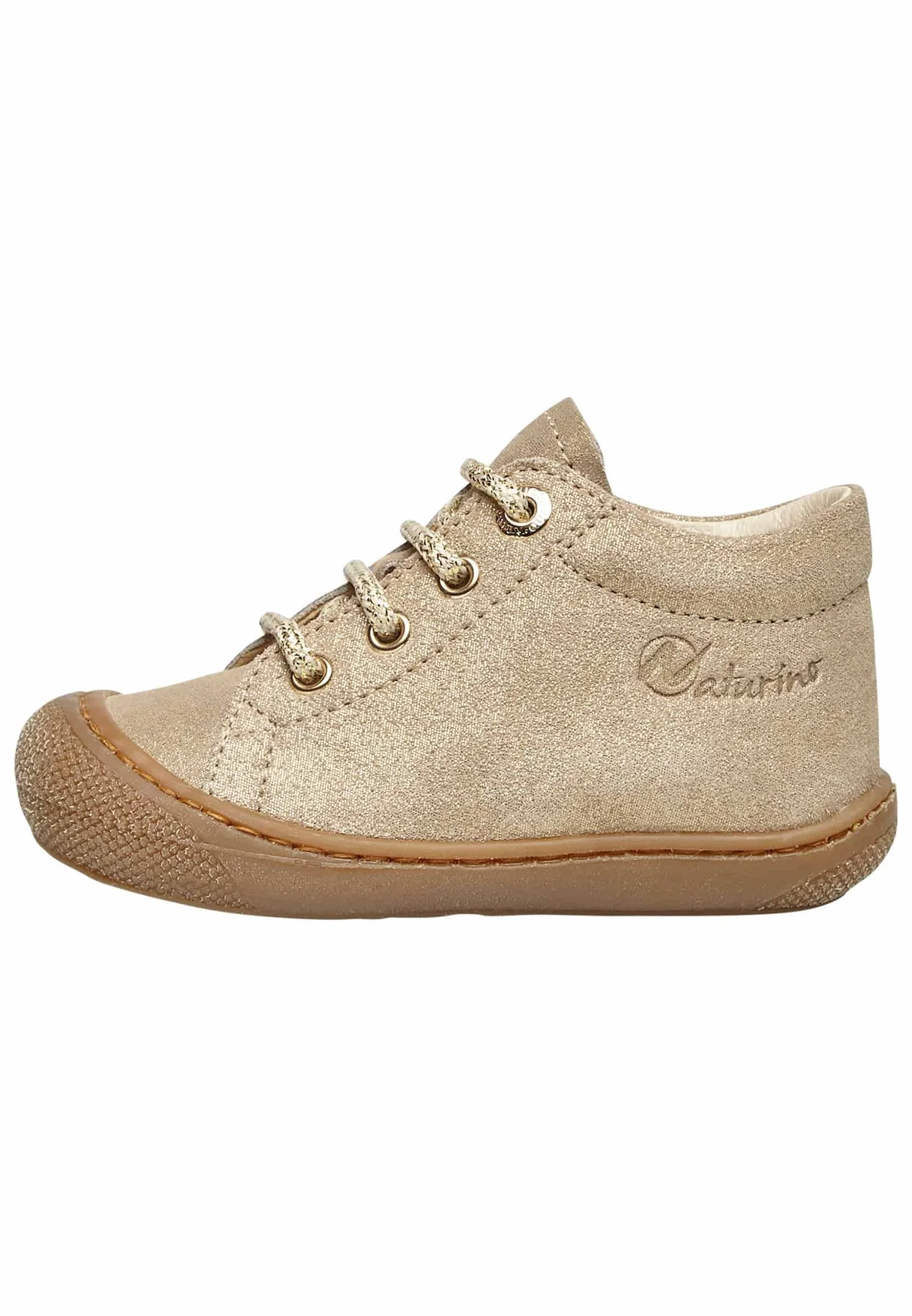 Naturino Cocoon-Lauflernschuhe aus Veloursleder in Glitter-Optik Gold 23