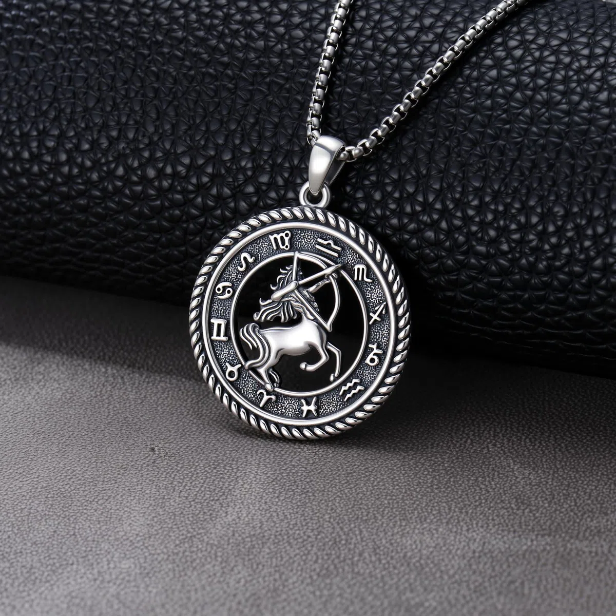 12 Sternzeichen Anhänger Halskette 925 Sterling Silber Oxidiert/Gold Anhänger Sternzeichen Kette Astrologie Schmuck Geburtstag Geschenke für Männer Frauen, mit Edelstahlkette