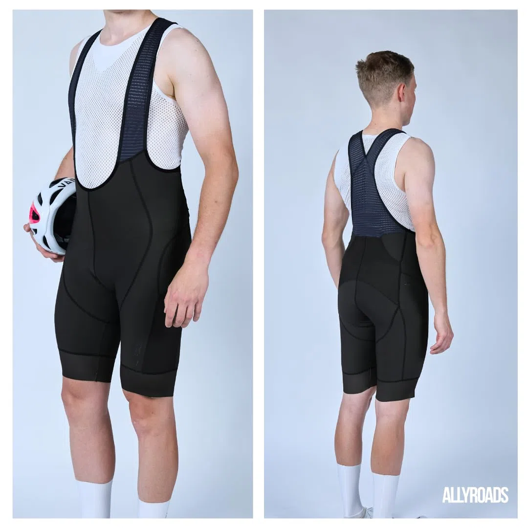 Gravel Cargo Bib Shorts Herren Fahrradhose mit 3D Sitzpolster,4 Taschen und Powerband-Radhose für Gravel, Bikepacking, Rennrad
