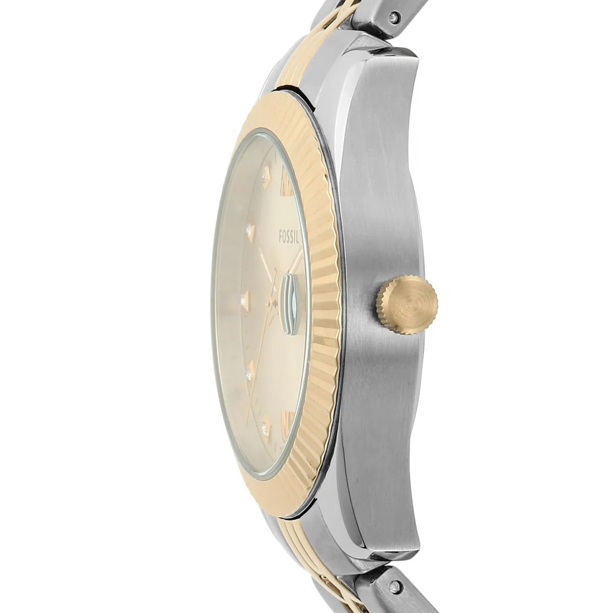 Fossil Scarlette Watch für Damen, 33mm Quarz-Dreizeiger-Datumswerk mit Edelstahlarmband