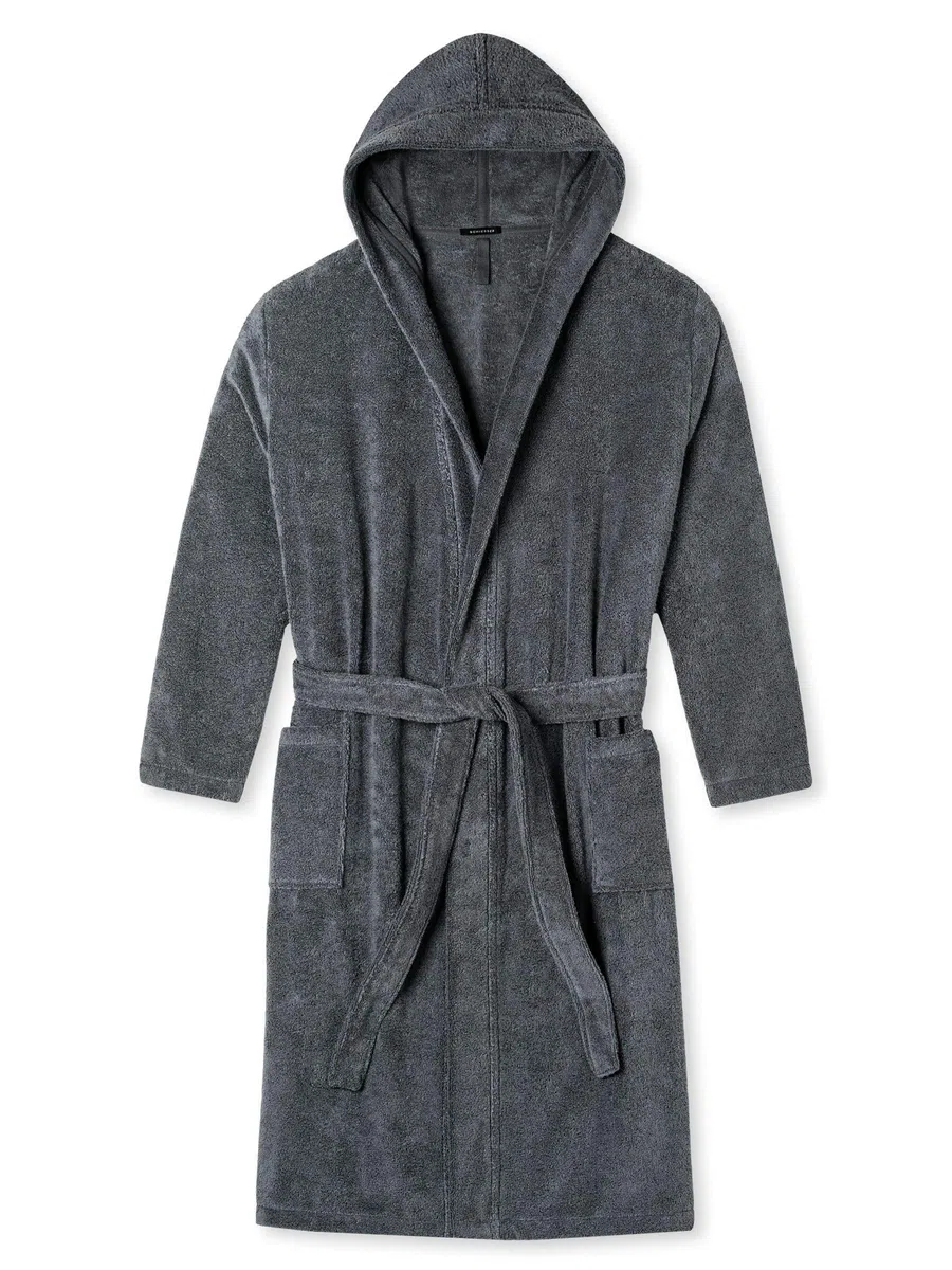 Schiesser Essentials Bademäntel Bademantel Uni Navy 128546/815