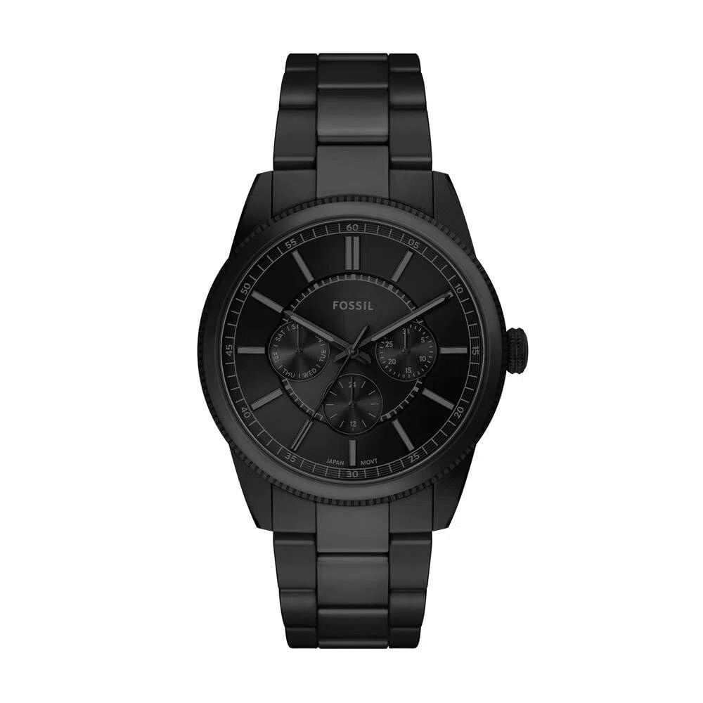 Fossil Pearson Uhr für Herren, Quarz Multifunktionswerk mit Edelstahl oder Lederarmband