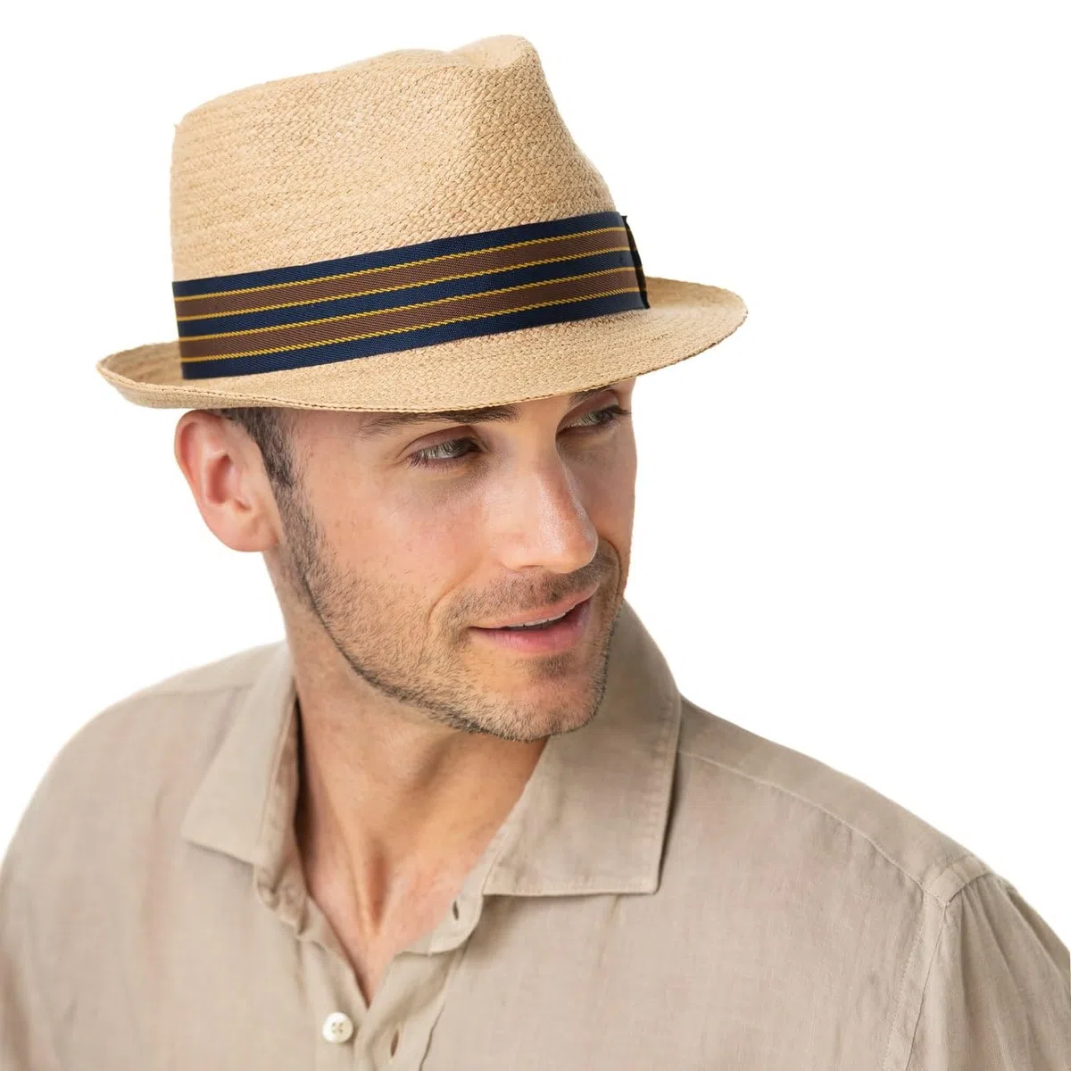 Stetson Yescott Trilby Strohhut Naturfarbener Unifarbener Hut mit UV-Schutz 40 Frühjahr Sommer Damen und Herren