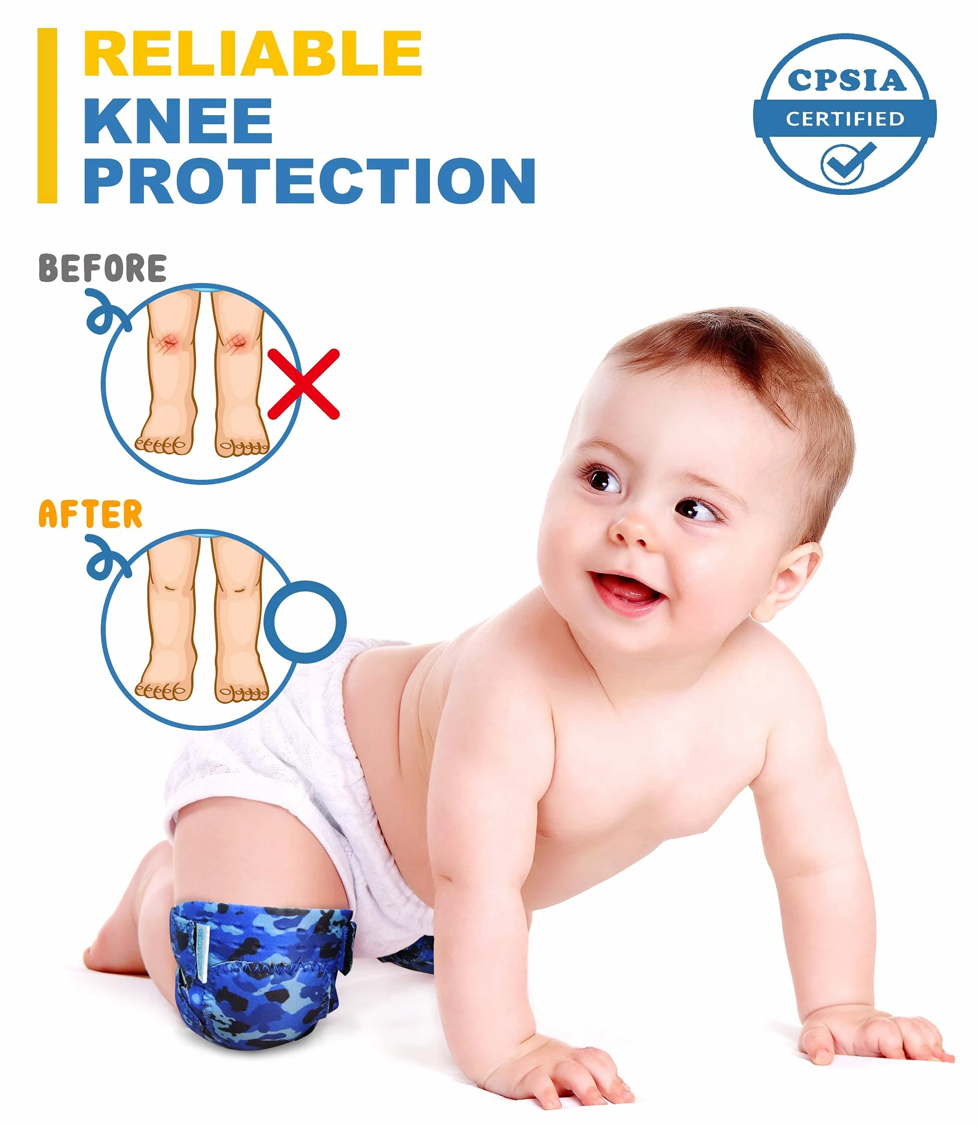 Simply Kids Knieschoner Baby Krabbeln (2 Paar) I Krabbelstrumpfhose, Krabbelhilfe für Babys Mädchen Junge Kind