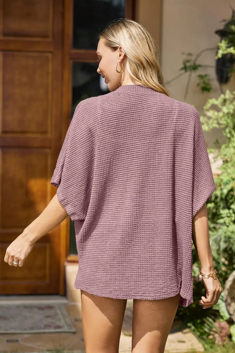 STYLEWORD Strickjacke Damen Leichte Kurzarm Sommer Cardigan Strand Cover Up Kimono Casual Strickmantel