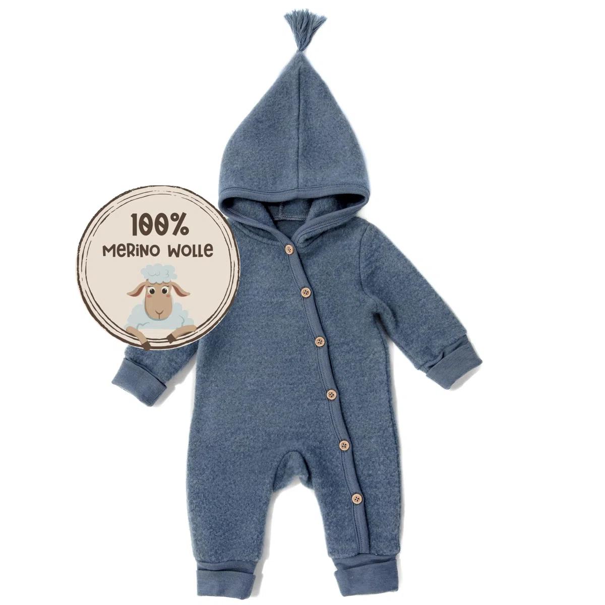 Merinowolle Fleeceanzug Baby 100% MerinoWolle