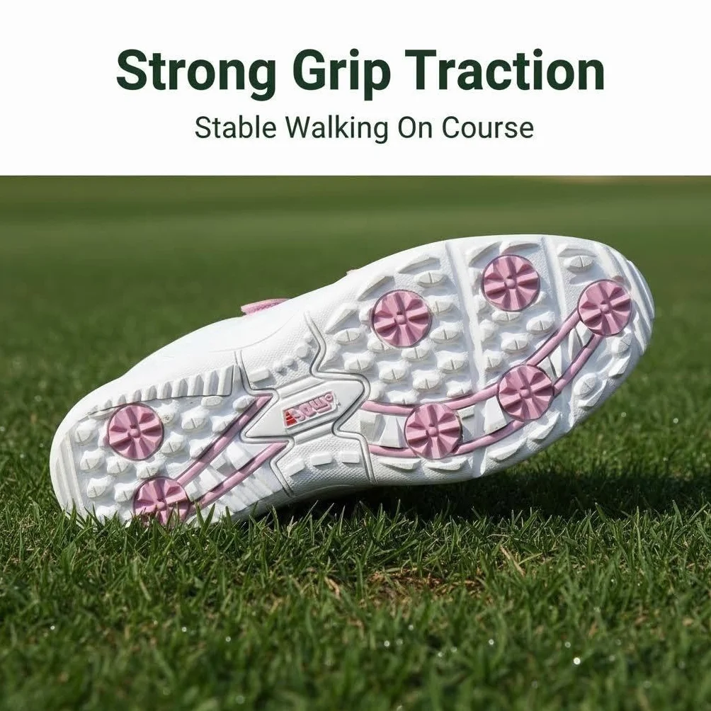 PGM Damen Golfschuhe Wasserdicht Spikeless mit Klettverschluss